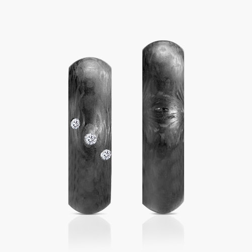 Obrączki ślubne: carbon, półokrągłe, 6 mm